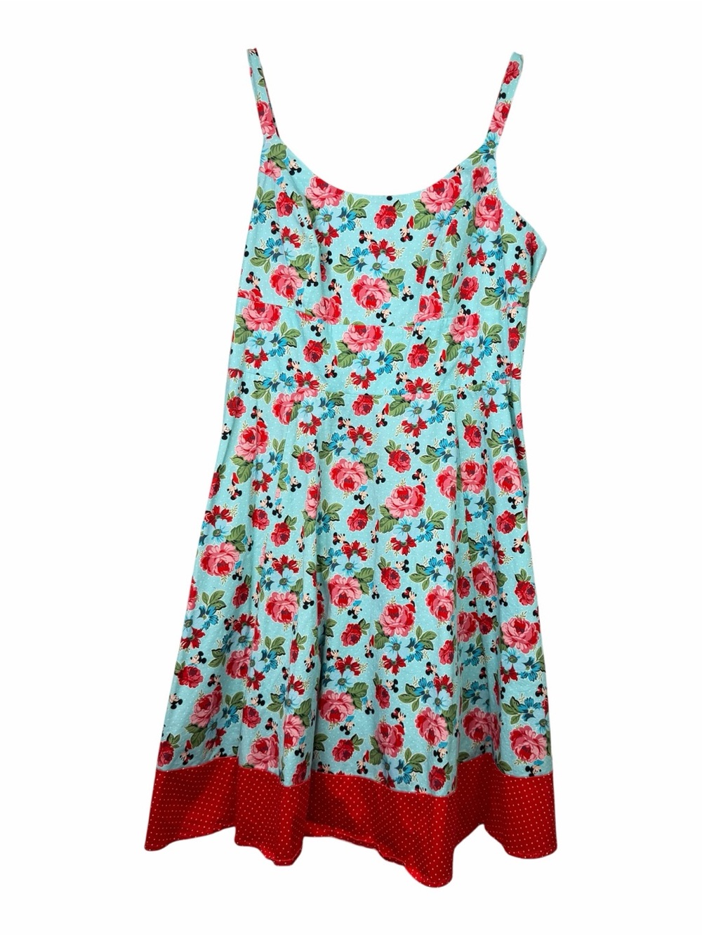 The Dress Shop Disney Dress Floral Minnie Mickey Fit Flare Swing Polka Dot 1X